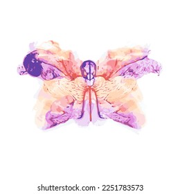 Abstract butterfly in monotype style. Vector illustrations for the design of covers, wallpapers, napkins, design, logo.