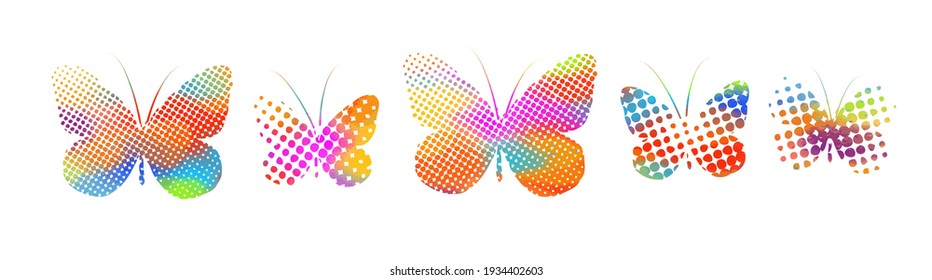 La mariposa abstracta es multicolor. Ilustración del vector