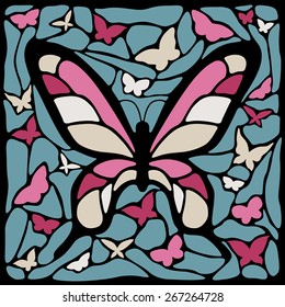 Abstract butterfly in muted colors