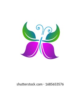 Abstract butterfly in nature design concept with leaf. Unique design butterfly for element deign. Vector illustration EPS.8 EPS.10