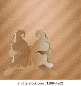 Abstract butterfly on denim texture