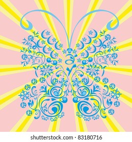 abstract butterfly on isolated background. Illustration