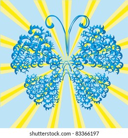 abstract butterfly on isolated background. Illustration