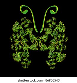 abstract butterfly on isolated background. Illustration