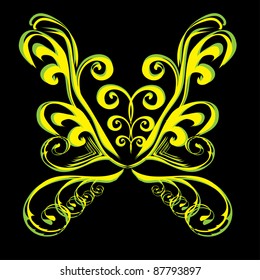 abstract butterfly on isolated background. Illustration