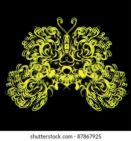 abstract butterfly on isolated background. Illustration