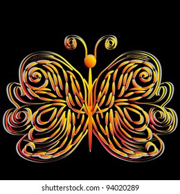 abstract butterfly on isolated background. Illustration