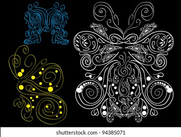 abstract butterfly on isolated background. Illustration