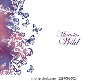 Abstract butterfly on magical purple background vector background for decoration on advertising design.