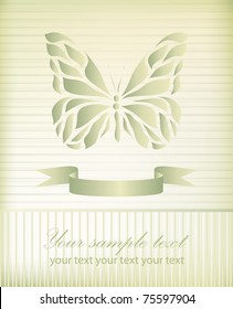 Abstract butterfly on retro background with your text for logo (vector eps 10)