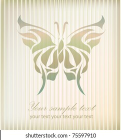 Abstract butterfly on retro background with your text for logo  (vector eps 10)