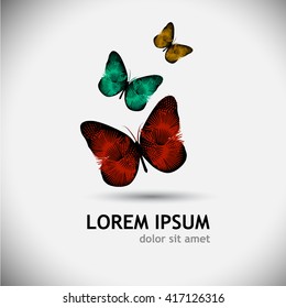 abstract butterfly of palm leaves. Vector