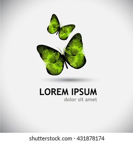 abstract butterfly of palm leaves. Vector