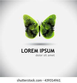 abstract butterfly of palm leaves. Vector