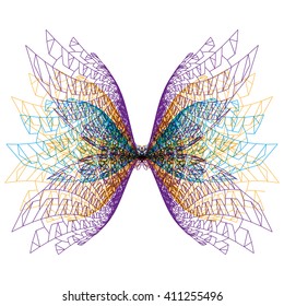 Abstract butterfly pattern from grid. Vector illustration.