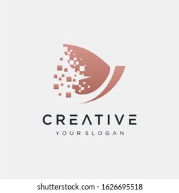 Abstract Butterfly with pixel concept. simple Vector logo illustration. This logo suitable for beauty cosmetic logo. - VECTOR