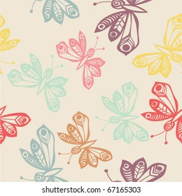 Abstract butterfly seamless pattern.