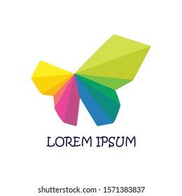 Abstract butterfly shape. Butterfly conceptual simple colorful icon Logo Vector design