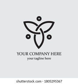 Abstract butterfly shape logo design template