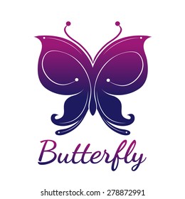 abstract butterfly shape  vector design template