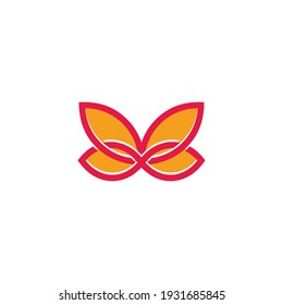 abstract butterfly simple geometric line flat 3d line logo vector