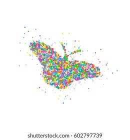 Abstract butterfly splash multicolored circles. Vector illustration.