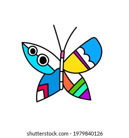 Abstract butterfly style cubism concept, for t-shirts, social media