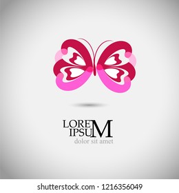 Abstract butterfly symbol. Vector