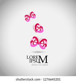 Abstract butterfly symbol. Vector