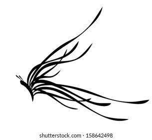 Abstract butterfly tattoo. Vector image.