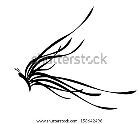 Abstract butterfly tattoo. Vector image.
