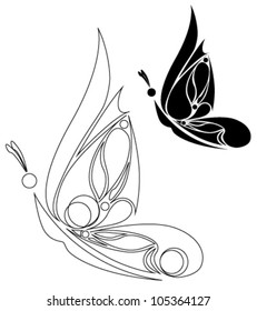 Abstract butterfly. Vector.