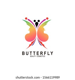 Abstract butterfly vector design represents beauty salon