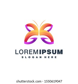 Abstract butterfly vector design template