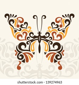 Abstract butterfly, vector illustration