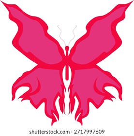 Abstractas Ilustración vectorial mariposa en degradado rojo con diseño moderno simétrico. Vector limpio y escalable adecuado para obras de arte digitales, fondos, diseños creativos, diseños decorativos y proyectos gráficos