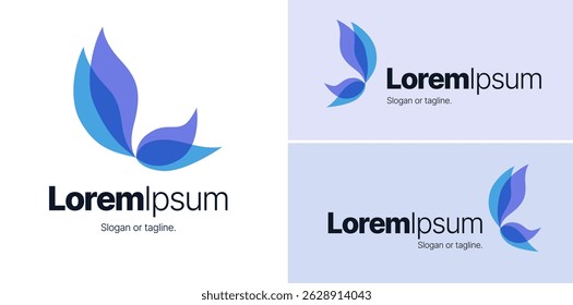 Abstract butterfly vector logo template mockup