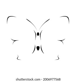 diseño abstracto de plantilla vectorial de mariposa.vector de mariposa en color blanco y negro. plantilla de logotipo, mínimo, vector, objeto simplificado - ilustración