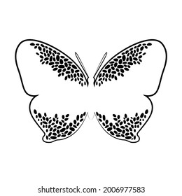 abstract butterfly vector template design.butterfly vector in black and white color. logo template, minimal, vector, simplified object- illustration