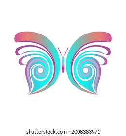 abstract butterfly vector template design.butterfly vector in multicolor. logo template, minimal, vector, simplified object- illustration