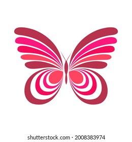 abstract butterfly vector template design.butterfly vector in magenta and pink color. logo template, minimal, vector, simplified object- illustration