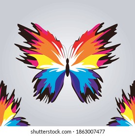 abstrakter Schmetterling, Schmetterlingshintergrund, Vektorgrafik