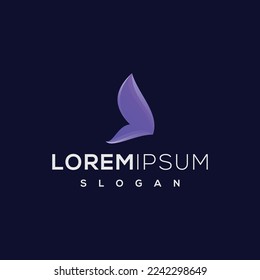  Plantilla de logotipo de ala de mariposa abstracta