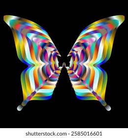 Abstract butterfly wings. Illustration and vector logo.