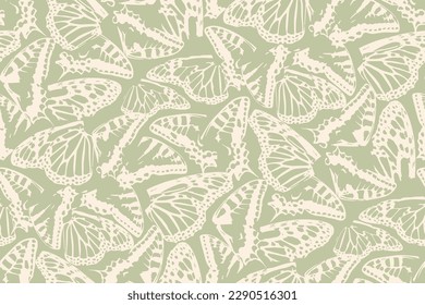 Abstract butterfly wings monochrome lace pattern