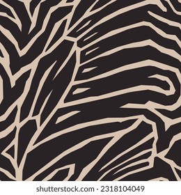 Abstract Butterfly Wings and Zebra Stripes Seamless Pattern. Modern Animal Skin Print. Vector Background