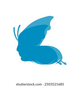 Abstract Butterfly Woman Face. Vector Illustration