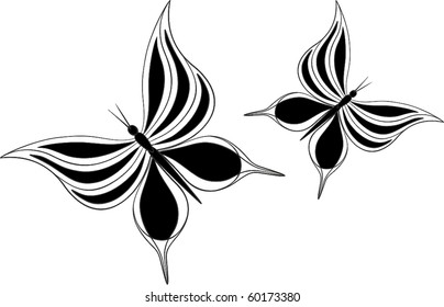 abstract butterfly-style tattoo