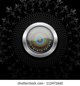 Abstract button with arabesque inside, vector illustration, eps10