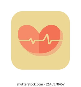 Icono de pulso de corazón del botón abstracto en fondo blanco - Ilustración del vector